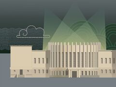 "Balanced Kaunas Modernism", a collage-type digital graphic artwork