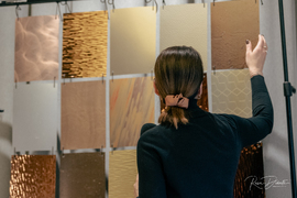 Interior design workshop with furniture materials