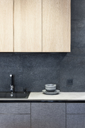 Interior design workshop with furniture materials